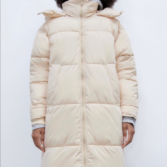 ZARA Women's Water Repellent Puffer Coat(Ecru, US M, L /EUR M, L) - Picture 11 of 15